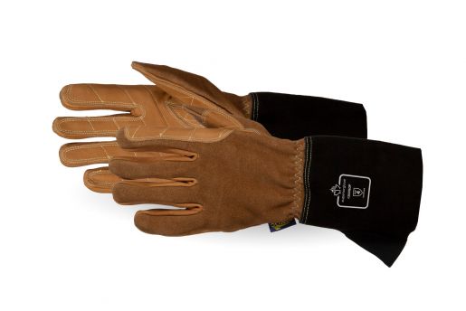 398GDP Superior Glove® Endura® Oilbloc Double Layer Goatskin Palm Gloves with Split Leather Cowhide Backs and Gauntlet Cuffs